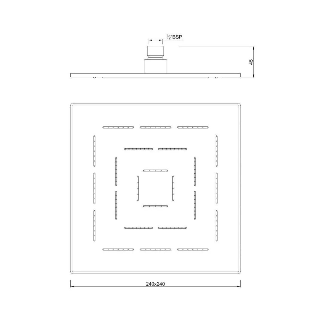 Jaquar Single Flow Overhead Shower OHS-GRF-1629 - Graphite