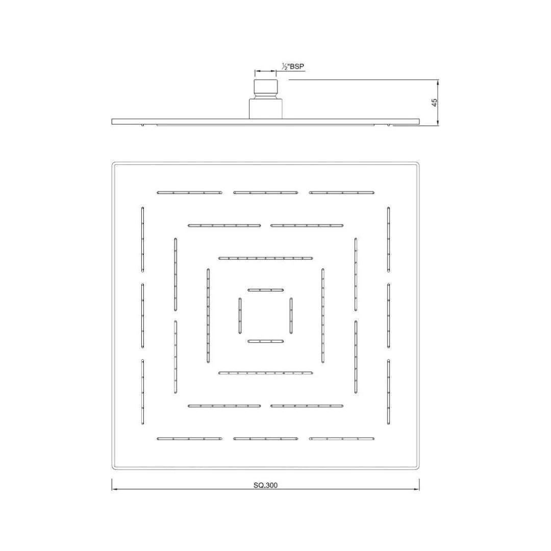 Jaquar Single Flow Overhead Shower OHS-GRF-1639 - Graphite