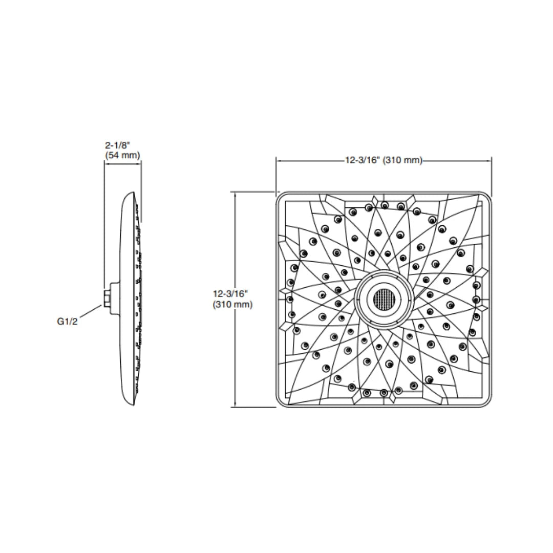 Kohler Single Flow Overhead Shower Rain Max 26856IN - Brushed Bronze