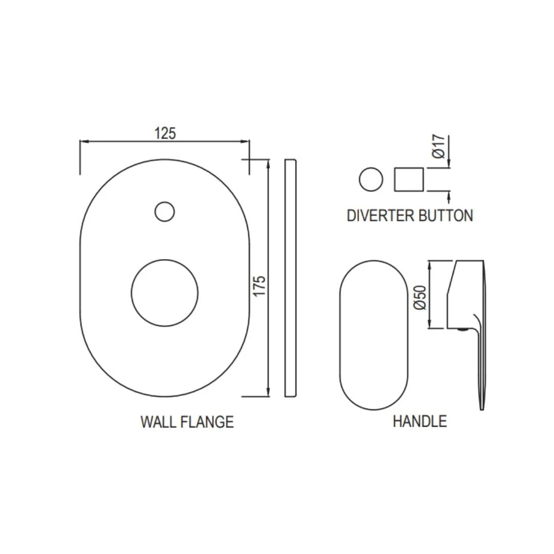 Jaquar 2 Way Diverter Opal Prime OPP-BLM-15065MKPM Normal Flow - Black Matt Finish