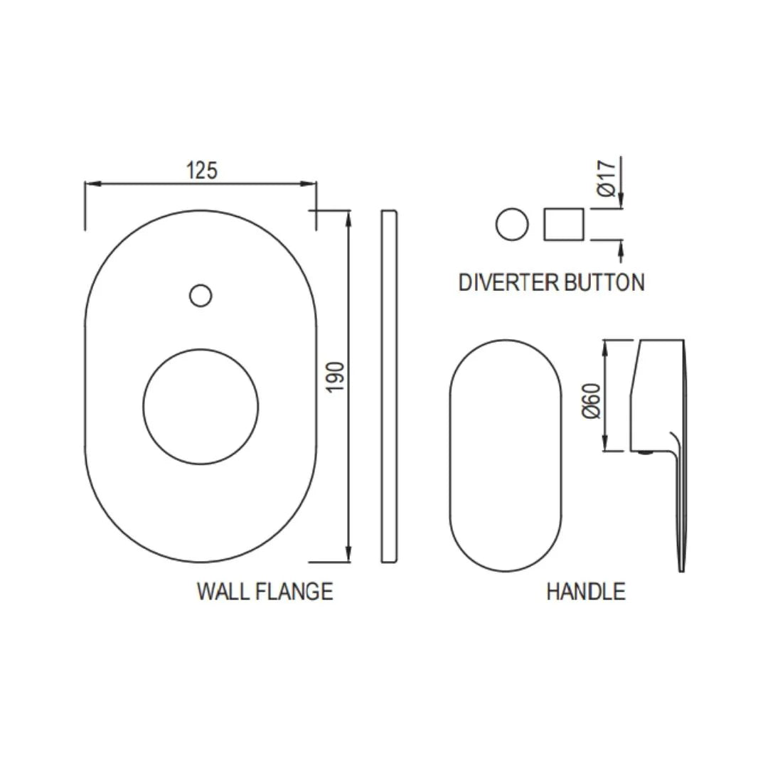Jaquar 2 Way Diverter Opal Prime OPP-BLM-15079NKPM High Flow - Black Matt Finish