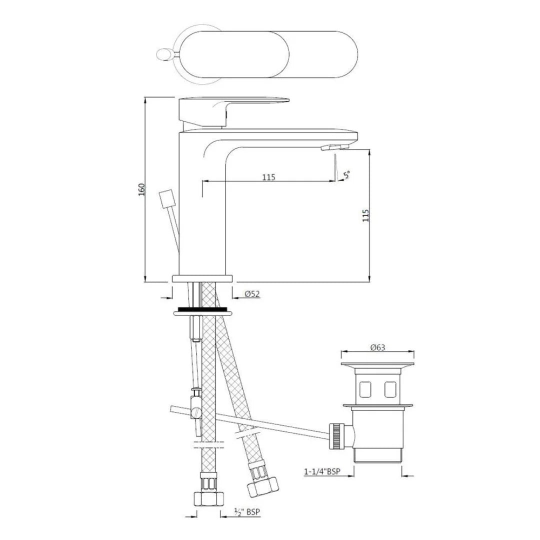 Jaquar Table Mounted Regular Basin Mixer Opal Prime OPP-CHR-15051BPM - Chrome