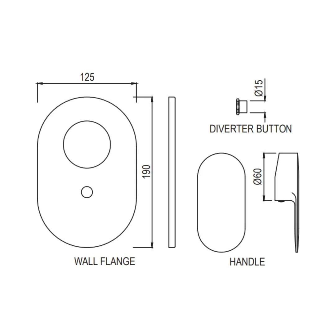 Jaquar 2 Way Diverter Opal Prime OPP-CHR-15193KPM Normal Flow - Chrome Finish