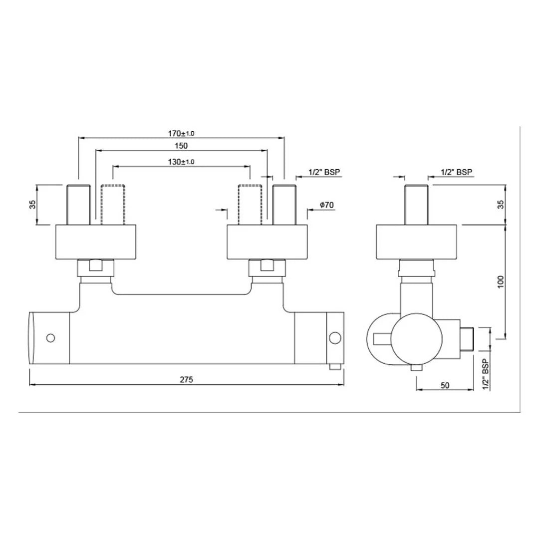 Jaquar 1 Way Thermostatic Mixer Opal Prime OPP-CHR-15655PM Normal Flow - Chrome Finish