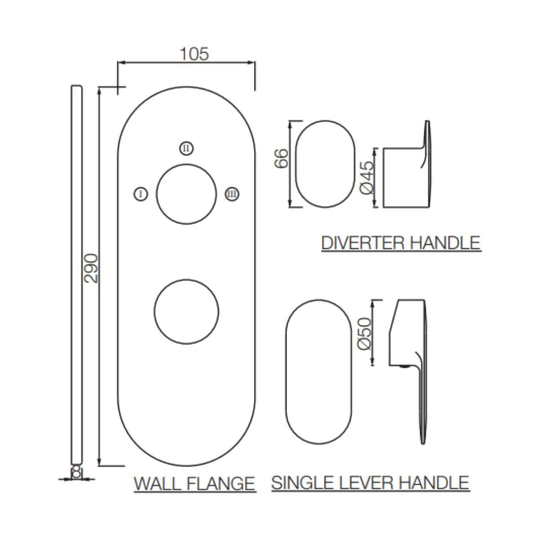 Jaquar 3 Way Diverter Opal Prime OPP-CHR-15783NKPM Normal Flow - Chrome Finish