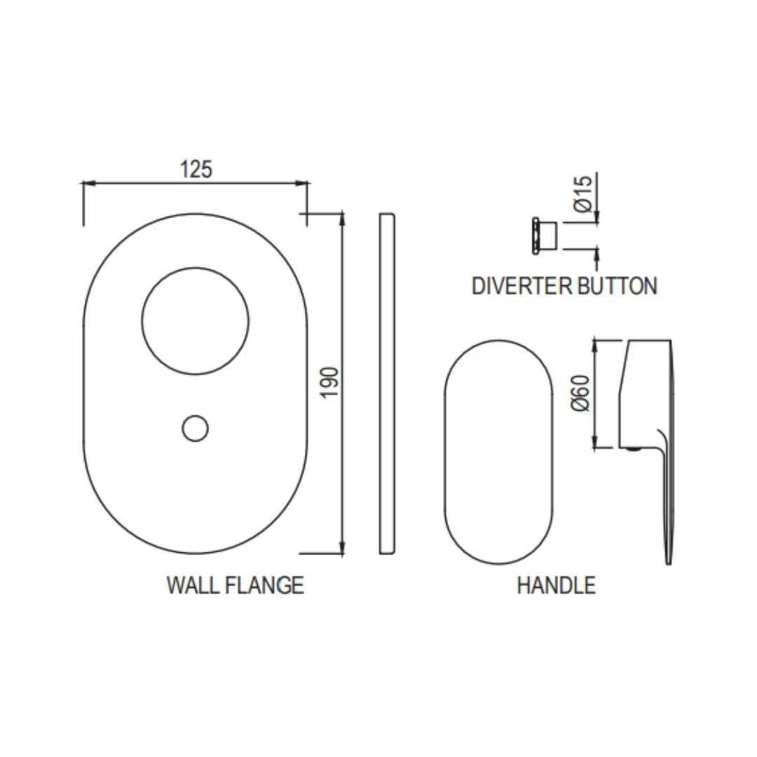 Jaquar 2 Way Diverter Opal Prime OPP-GBP-15193PM Normal Flow - Gold Matt PVD Finish