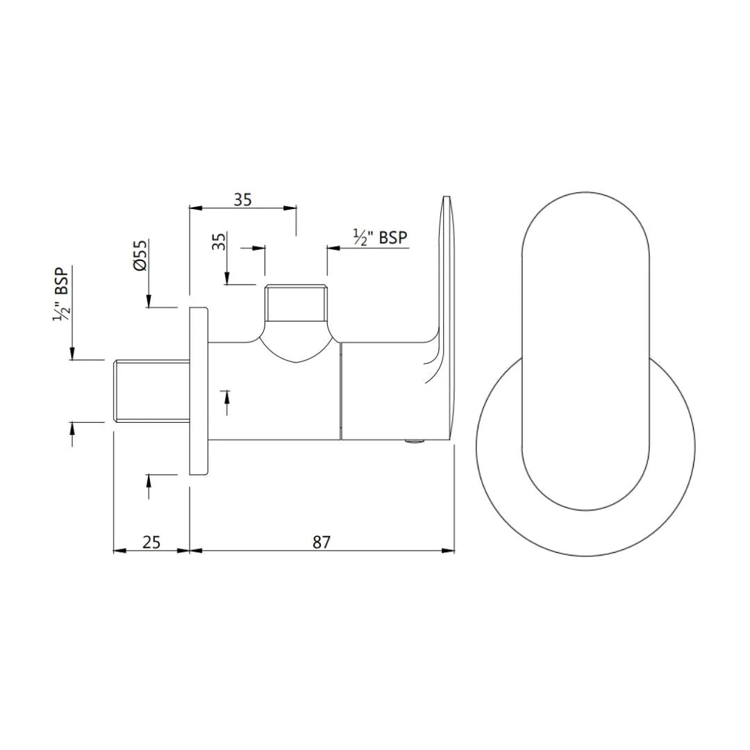 Jaquar Basin Area Angle Valve Opal Prime OPP-GRF-15053PM - Graphite