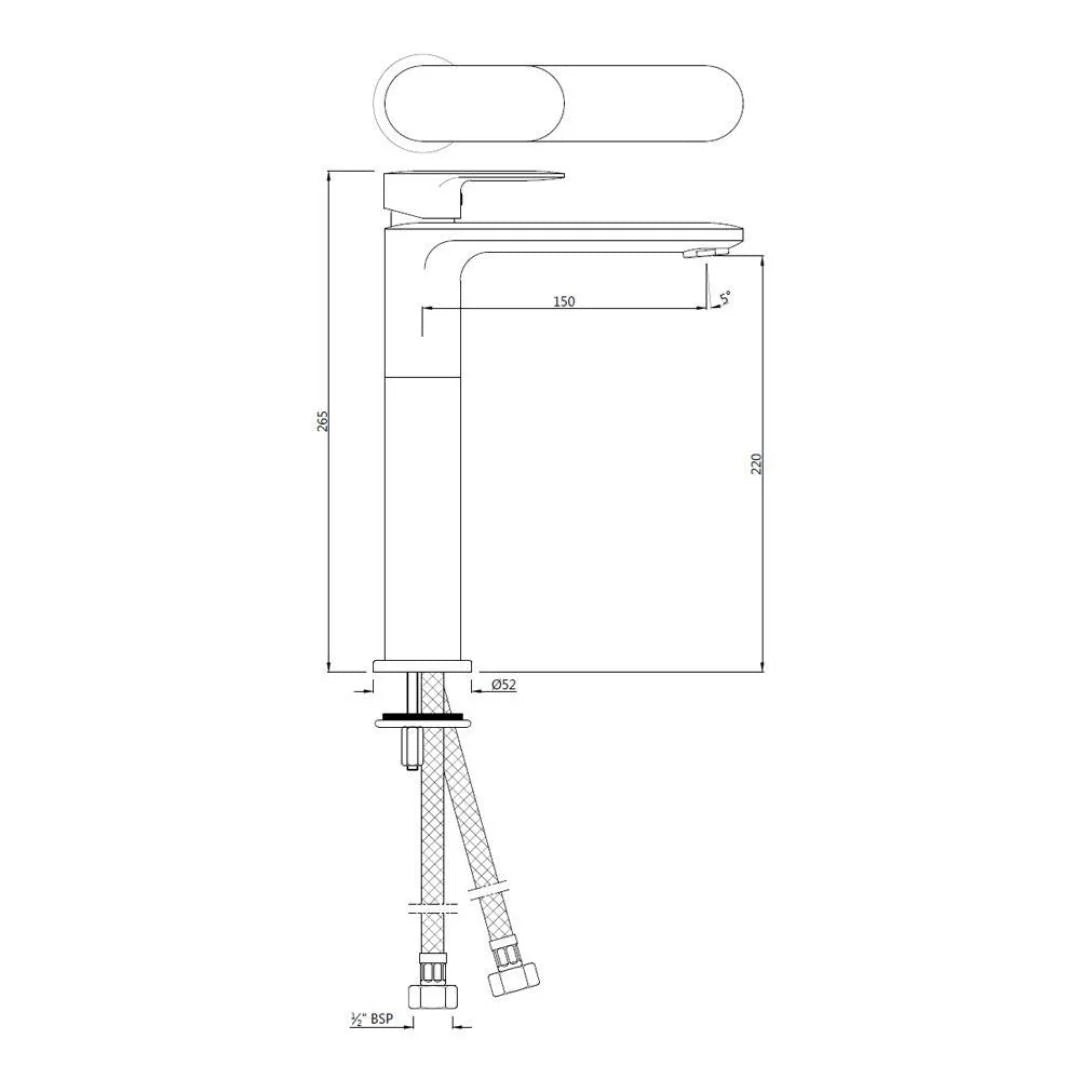 Jaquar Table Mounted Tall Boy Basin Mixer Opal Prime OPP-SSF-15005BPM - Stainless Steel