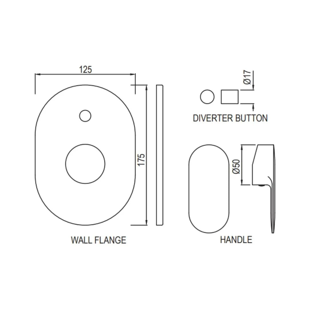 Jaquar 2 Way Diverter Opal Prime OPP-SSF-15065MKPM Normal Flow - Stainless Steel Finish