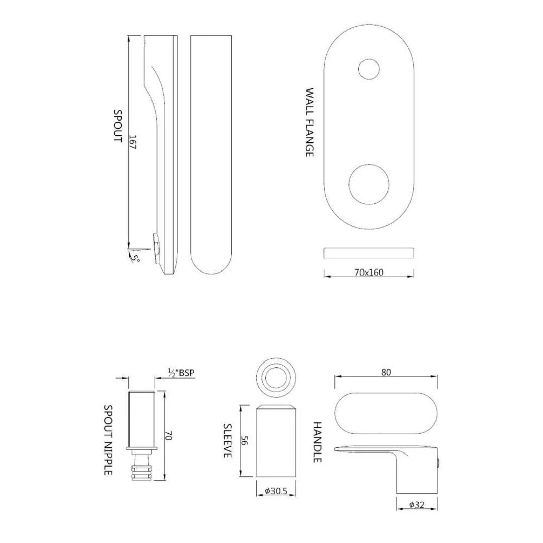 Jaquar Wall Mounted Basin Tap Opal Prime OPP-SSF-15441KPM - Stainless Steel