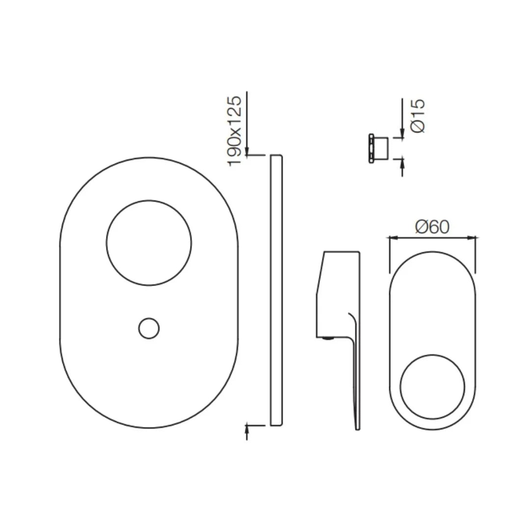 Jaquar 2 Way Diverter Ornamix Prime ORP-BCH-10193PM Normal Flow - Black Chrome Finish