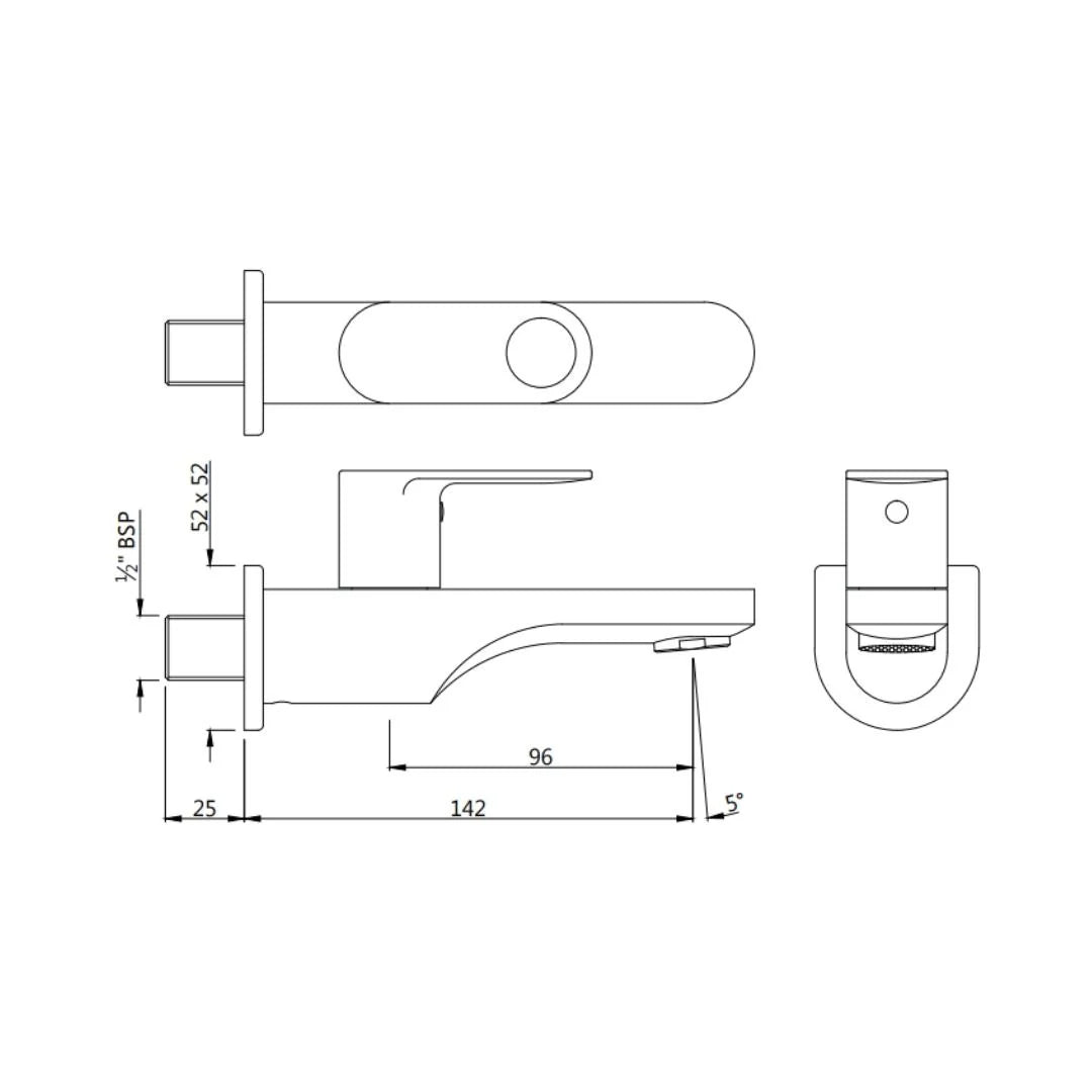 Jaquar WC Area Bib Tap Ornamix Prime ORP-BLM-10037PM - Black Matt