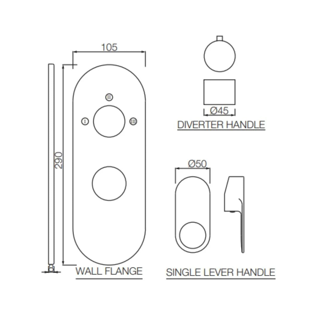 Jaquar 3 Way Diverter Ornamix Prime ORP-CHR-10783NKPM Normal Flow - Chrome Finish