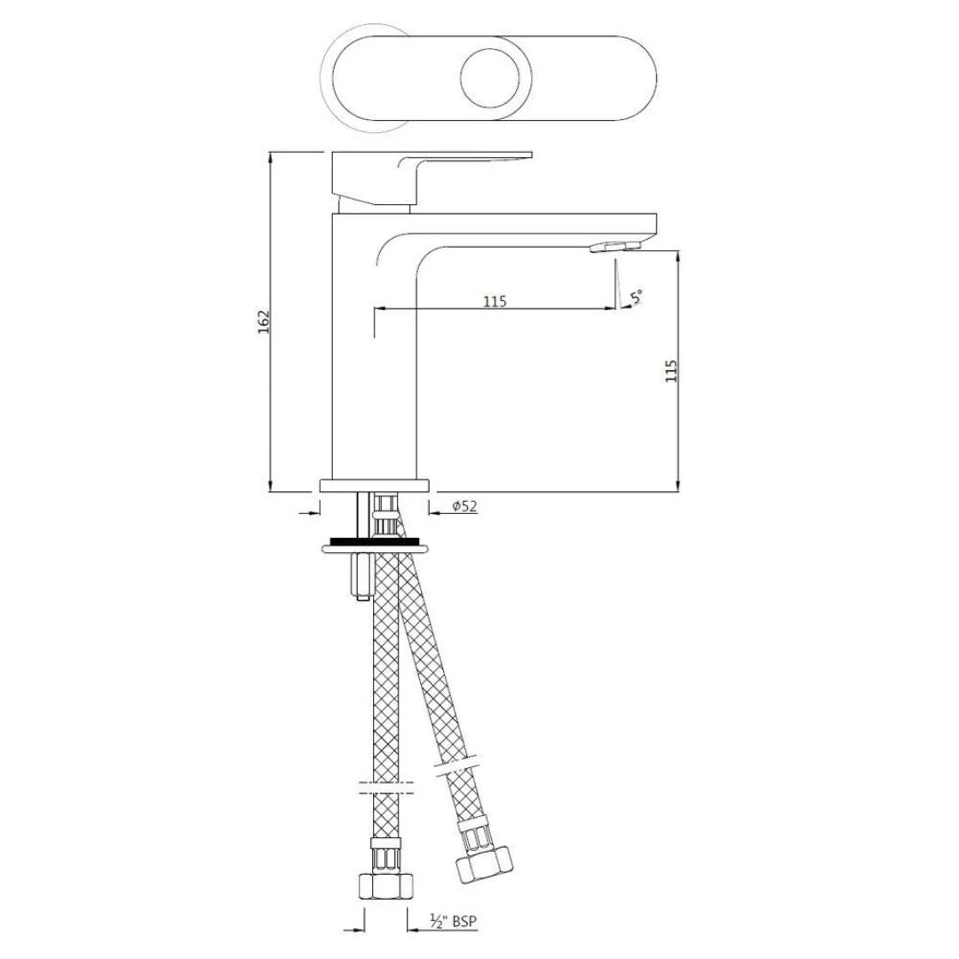 Jaquar Table Mounted Regular Basin Mixer Ornamix Prime ORP-GRF-10011BPM - Graphite