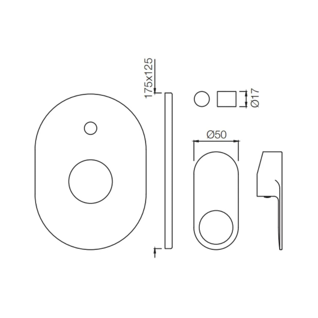 Jaquar 2 Way Diverter Ornamix Prime ORP-GRF-10065MKPM Normal Flow - Graphite Finish