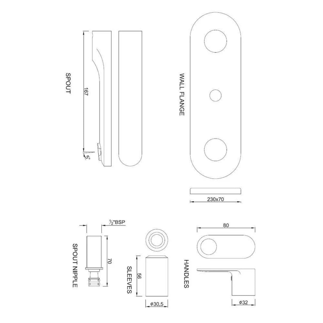 Jaquar Wall Mounted Basin Tap Ornamix Prime ORP-GRF-10441KPM - Graphite