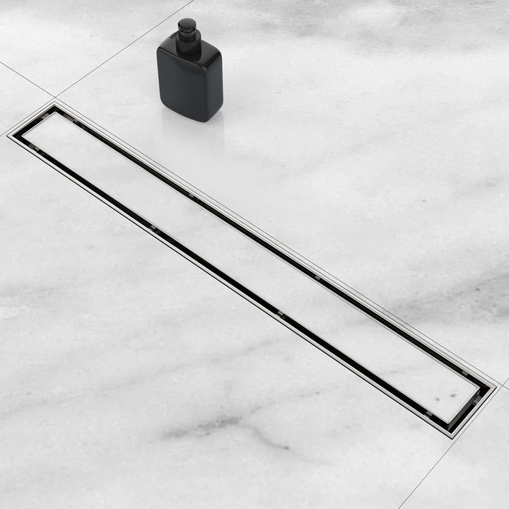 Picaso Piano 12"x4" Tile Insert Floor Drain-Chrome