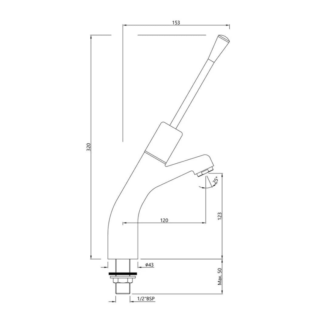 Jaquar Table Mounted Regular Basin Tap New Age Pressmatic PRS-CHR-031L65MED - Chrome