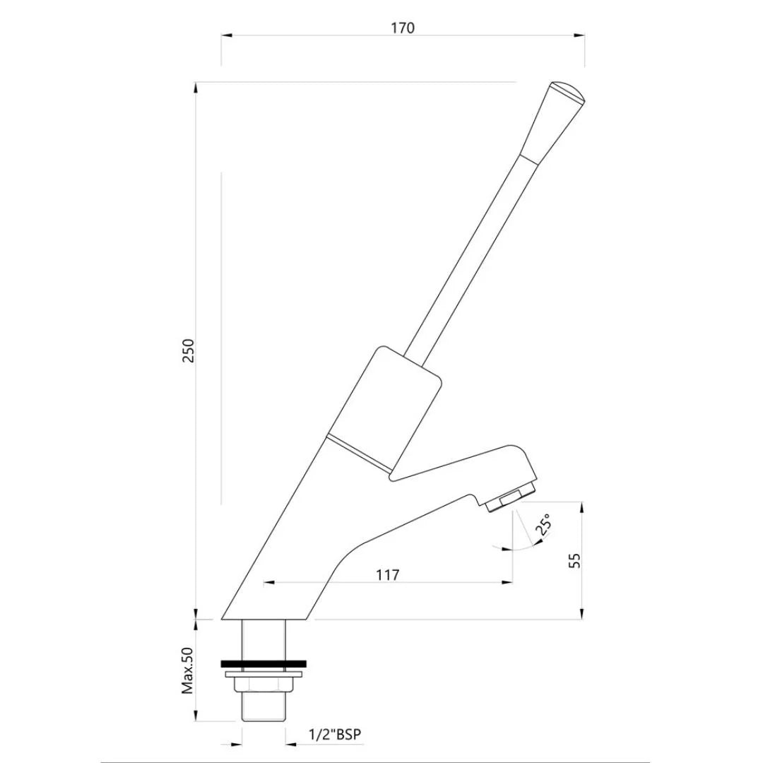 Jaquar Table Mounted Regular Basin Tap New Age Pressmatic PRS-CHR-031MED - Chrome