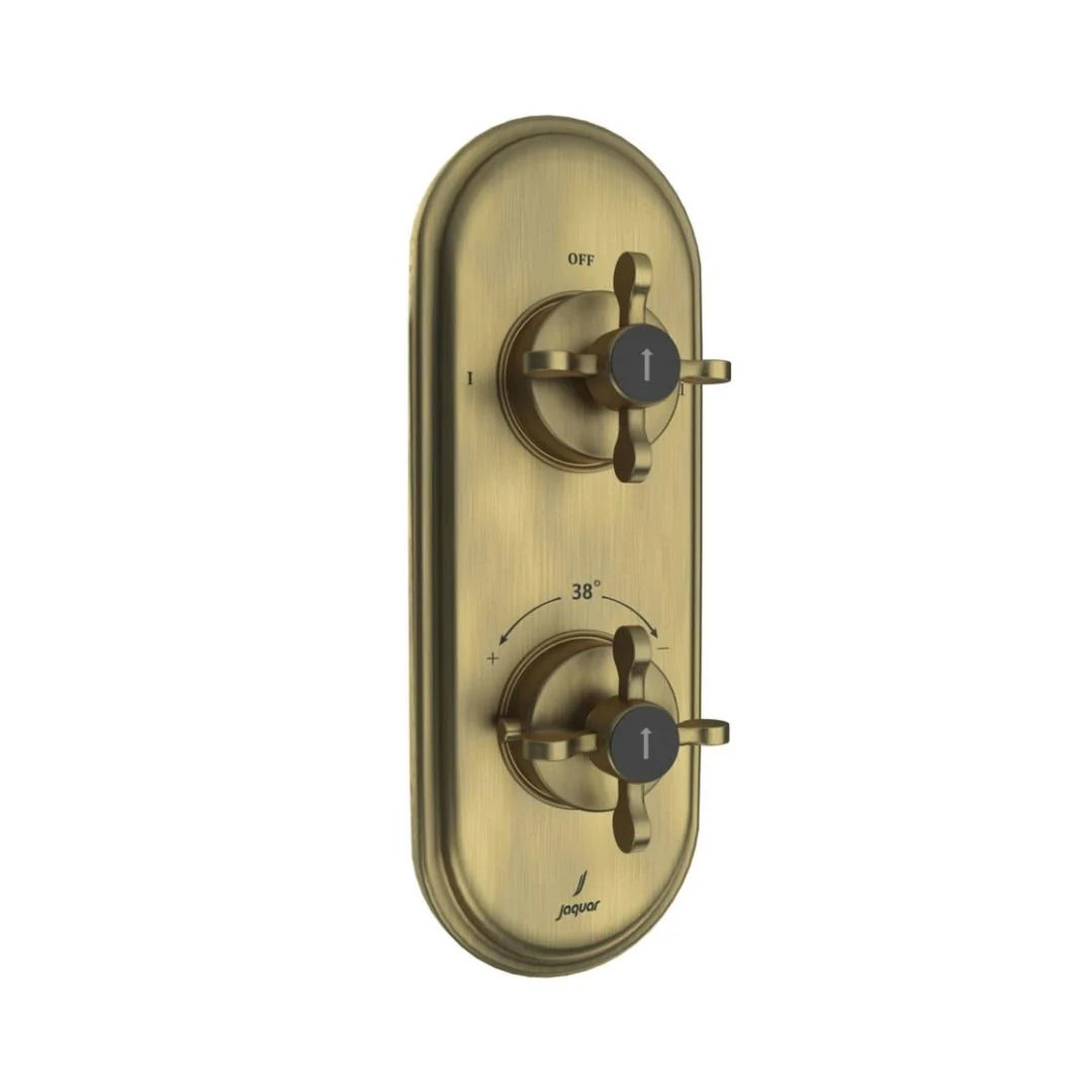 Jaquar 2 Way Thermostatic Diverter Queens Prime QQP-ABR-7681PM Normal Flow - Antique Bronze Finish