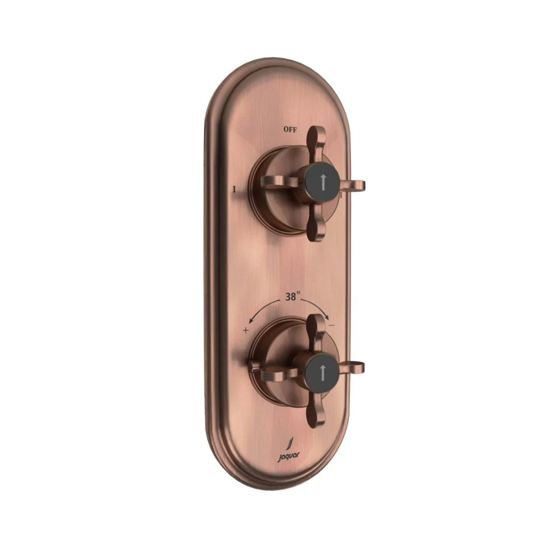 Jaquar 2 Way Thermostatic Diverter Queens Prime QQP-ACR-7681PM Normal Flow - Antique Copper Finish