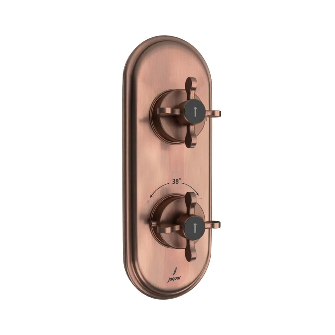 Jaquar 3 Way Thermostatic Diverter Queens Prime QQP-ACR-7683PM Normal Flow - Antique Copper Finish