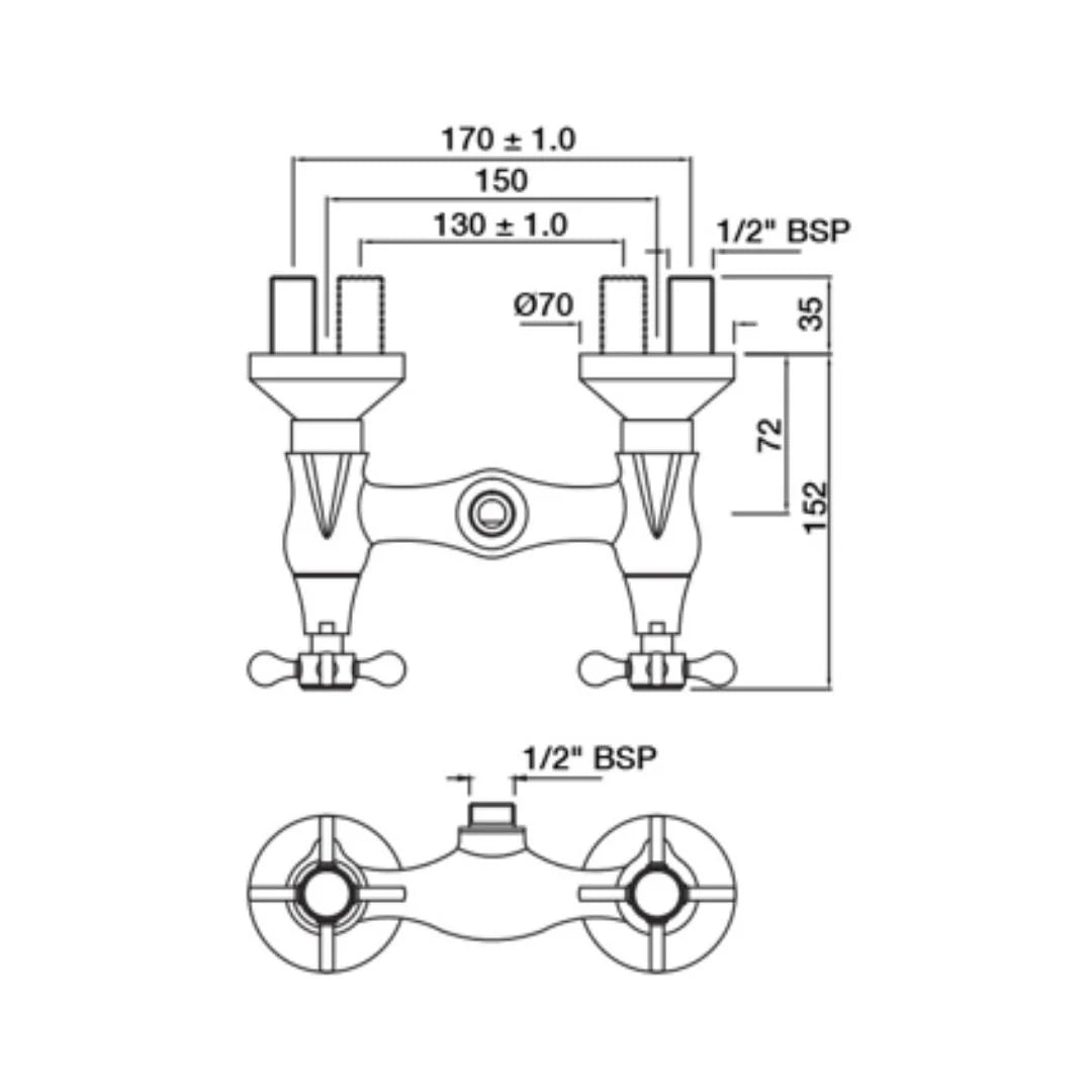 Jaquar 1 Way Wall Mixer Queens Prime QQP-BCH-7209PM Normal Flow - Black Chrome Finish