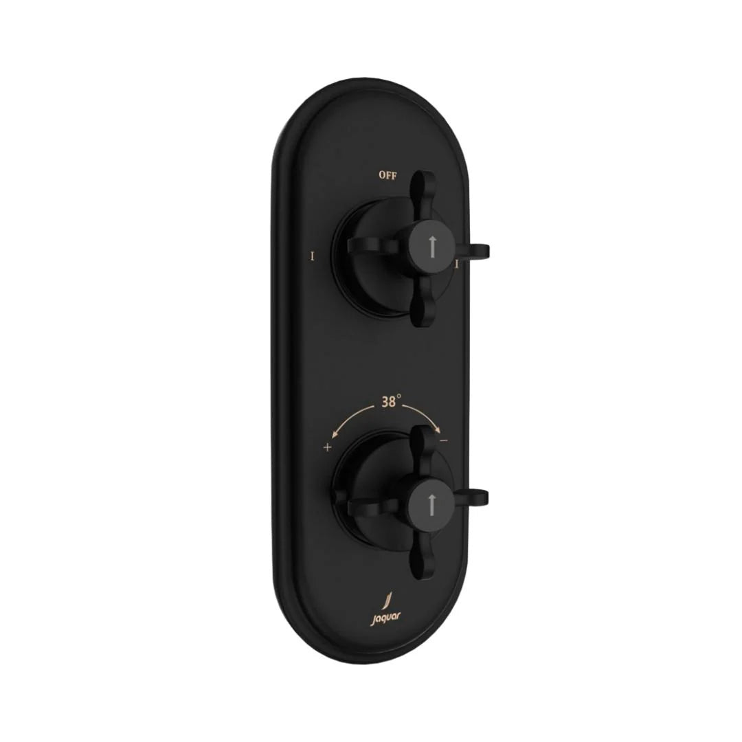 Jaquar 2 Way Thermostatic Diverter Queens Prime QQP-BLM-7681PM Normal Flow - Black Matt Finish