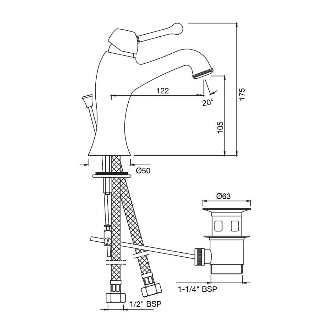 Jaquar Table Mounted Regular Basin Mixer Queens Prime QQP-CHR-7051BPM - Chrome
