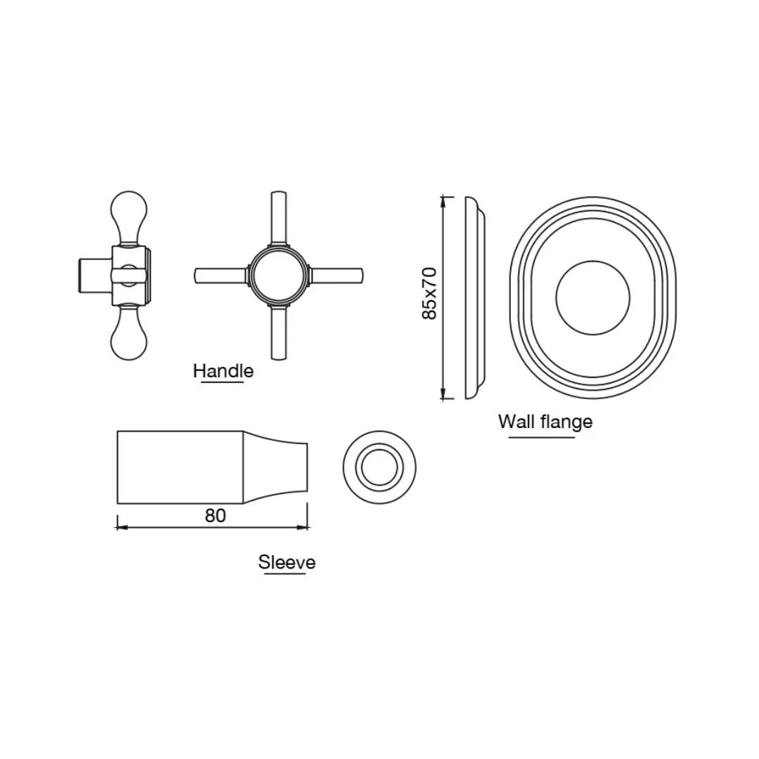 Jaquar Basin Area Stop Valve Queens Prime QQP-CHR-7083KPM - Chrome