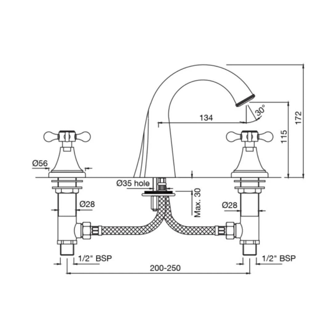 Jaquar Table Mounted Regular Basin Mixer Queens Prime QQP-CHR-7189PM - Chrome