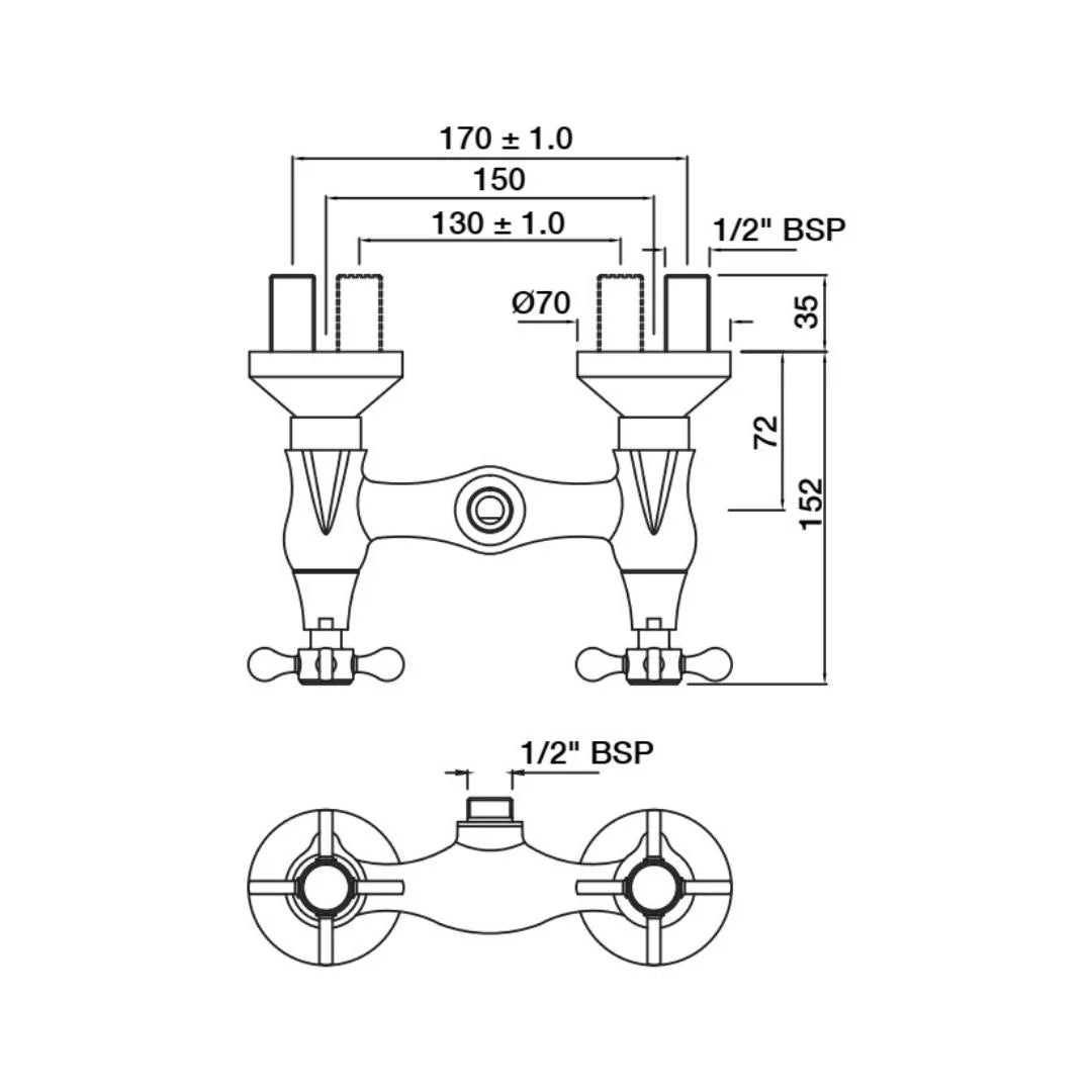 Jaquar 1 Way Wall Mixer Queens Prime QQP-GDS-7209PM Normal Flow - Gold Dust Finish