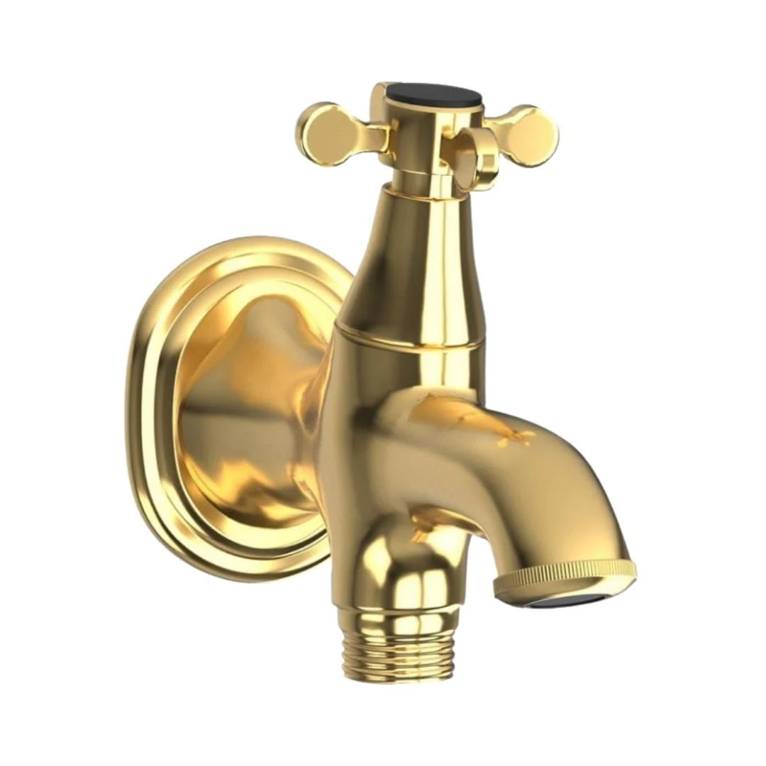 Jaquar WC Area 2 Way Bib Tap Queens Prime QQP-GLD-7041PM - Full Gold