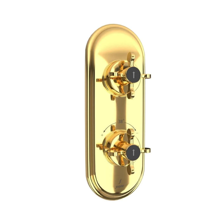 Jaquar 1 Way Thermostatic Diverter Queens Prime QQP-GLD-7661PM Normal Flow - Full Gold Finish