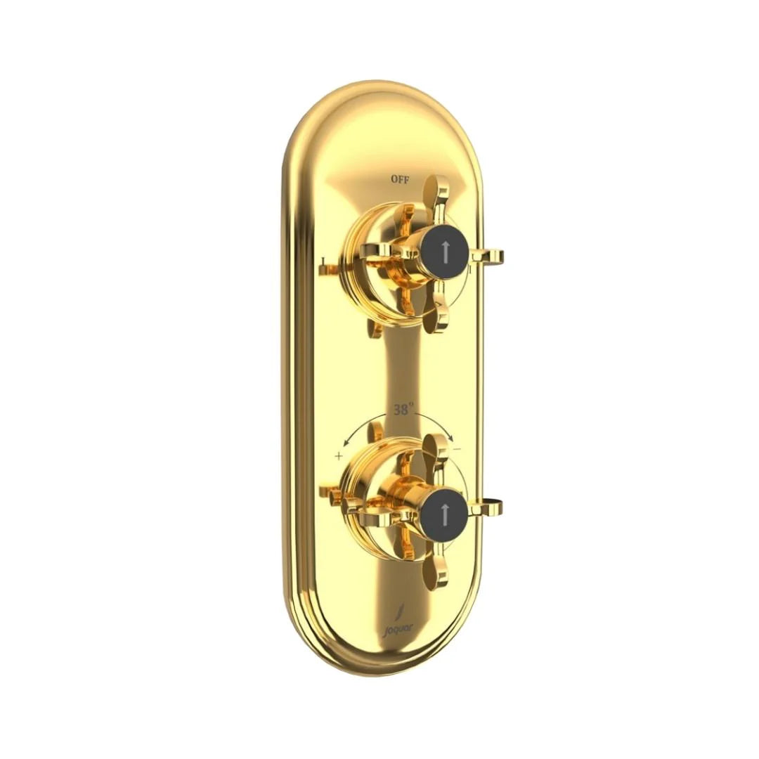 Jaquar 2 Way Thermostatic Diverter Queens Prime QQP-GLD-7681PM Normal Flow - Full Gold Finish