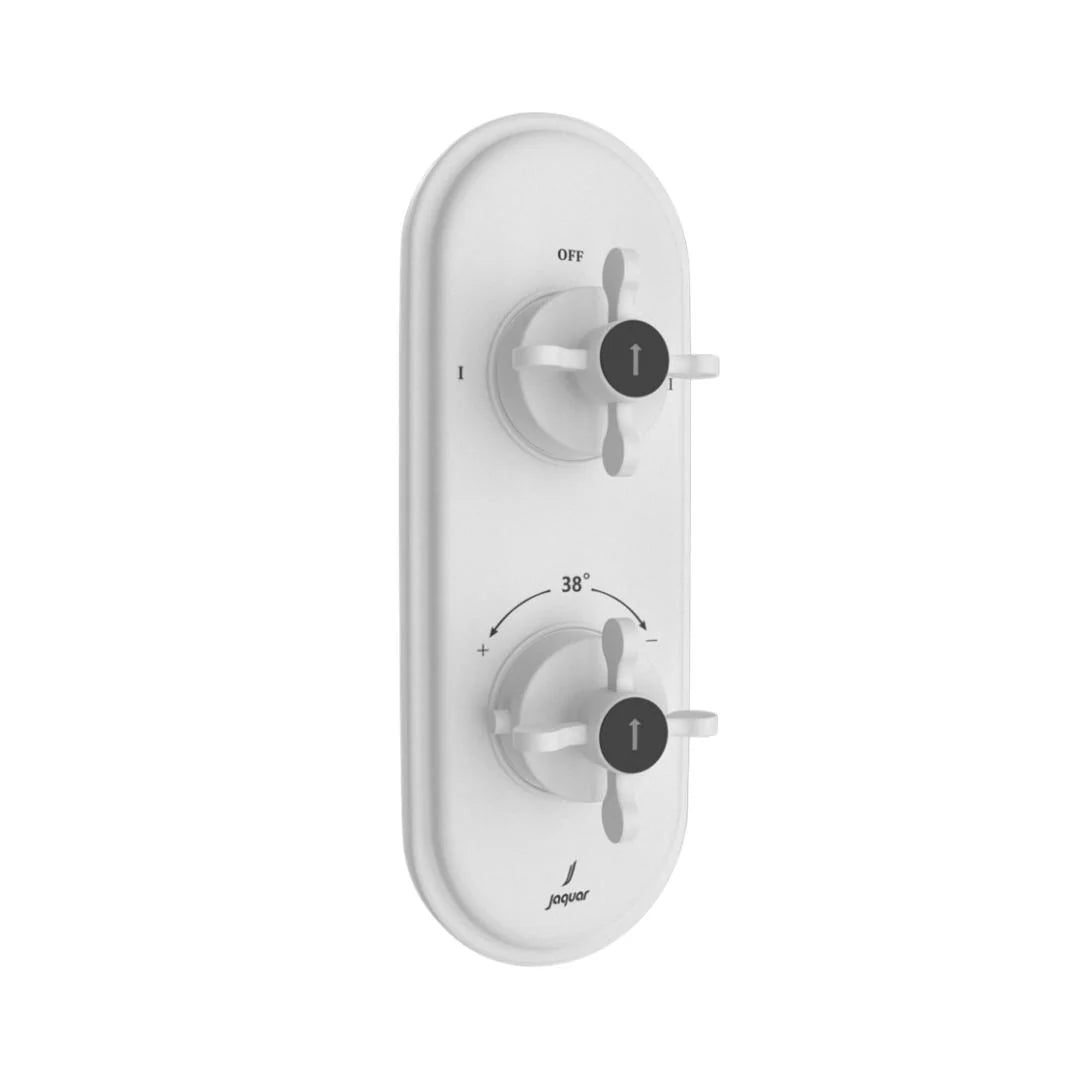 Jaquar 2 Way Thermostatic Diverter Queens Prime QQP-WHM-7681PM Normal Flow - White Matt Finish
