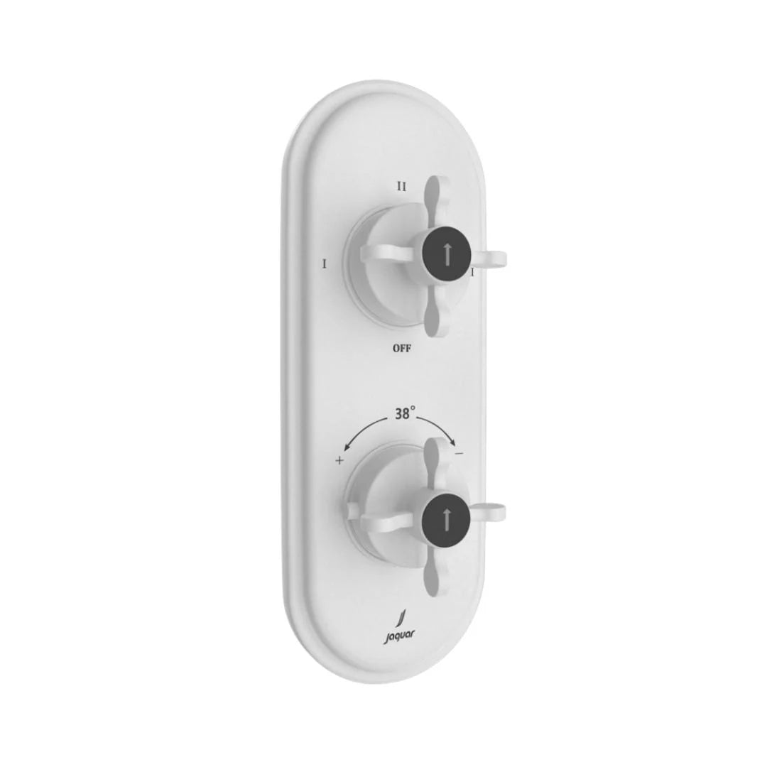 Jaquar 3 Way Thermostatic Diverter Queens Prime QQP-WHM-7683PM Normal Flow - White Matt Finish