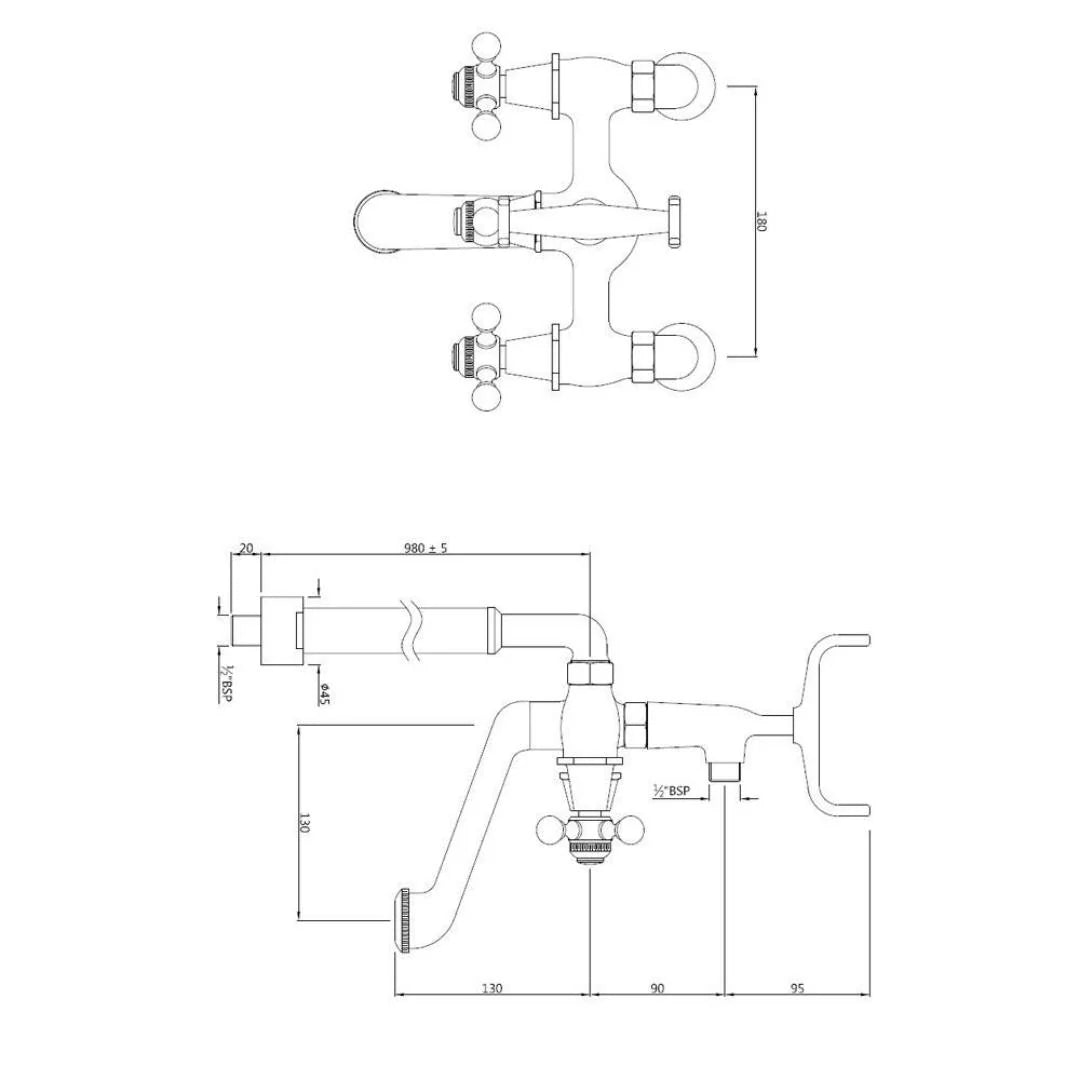 Jaquar 2 Way Bath Tub Filler Queen's QQT-ABR-7271HL Normal Flow - Antique Bronze Finish