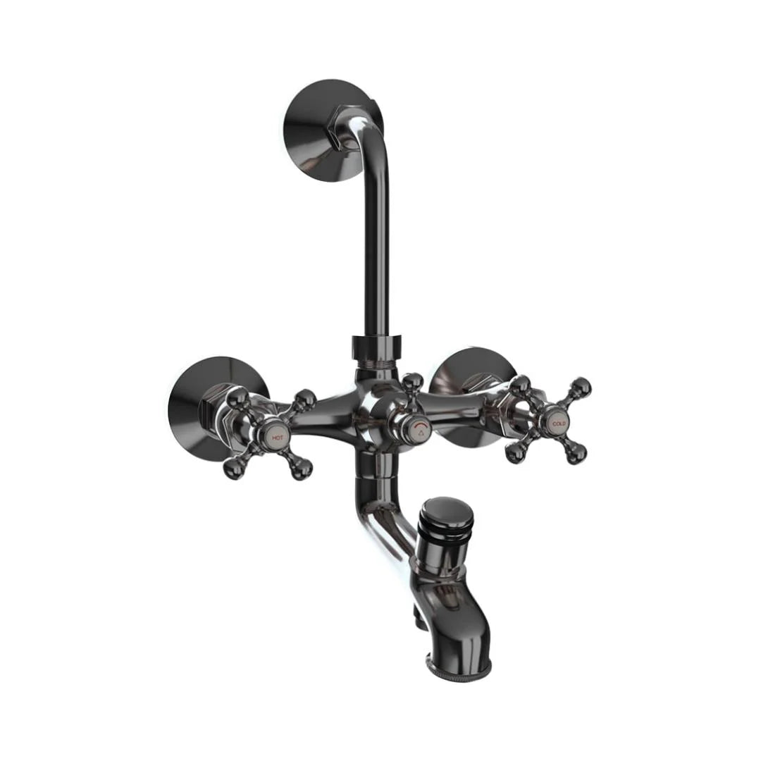 Jaquar 3 Way Wall Mixer Queen's QQT-BCH-7281 Normal Flow - Black Chrome Finish