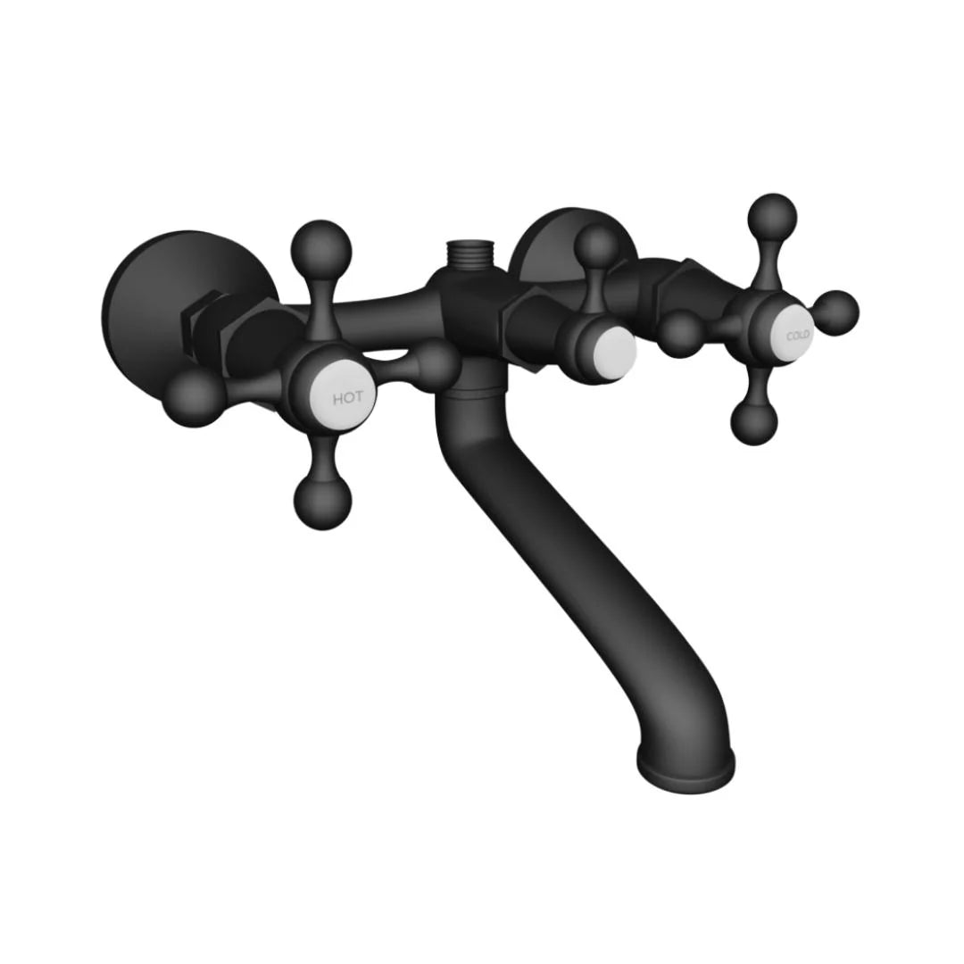 Jaquar 2 Way Wall Mixer Queen's QQT-BLM-7217 Normal Flow - Black Matt Finish