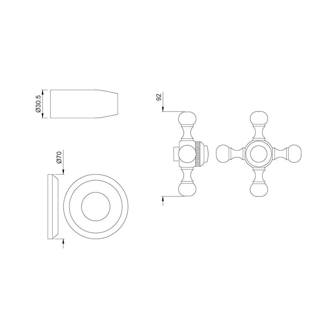 Jaquar Basin Area Stop Valve Queens QQT-CHR-7083K - Chrome