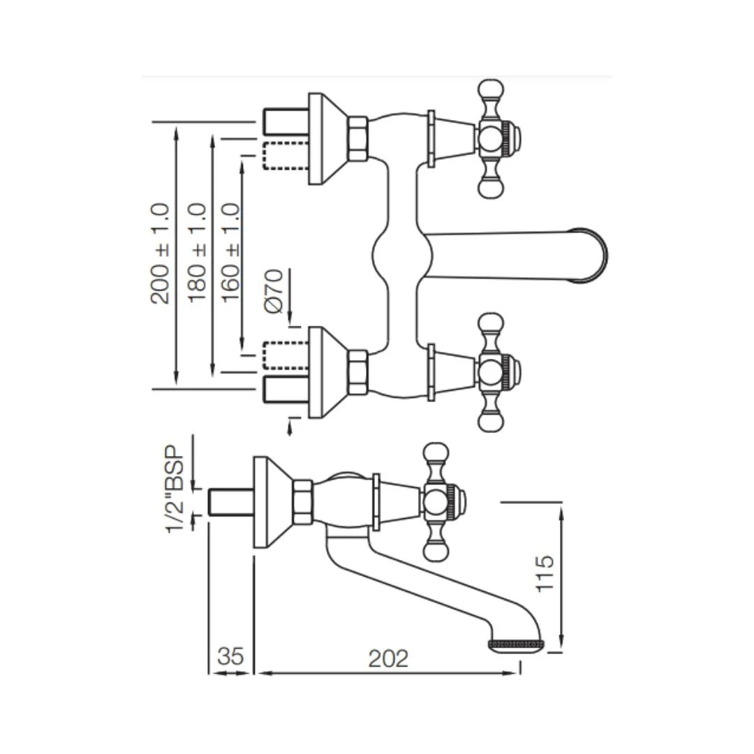 Jaquar 1 Way Wall Mixer Queen's QQT-CHR-7219 Normal Flow - Chrome Finish