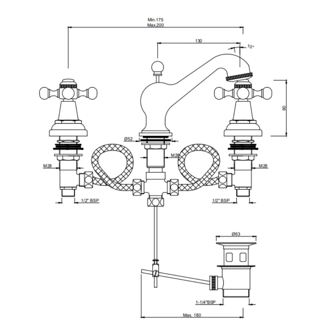 Jaquar Table Mounted Regular Basin Mixer Queens QQT-GDS-7191 - Gold Dust