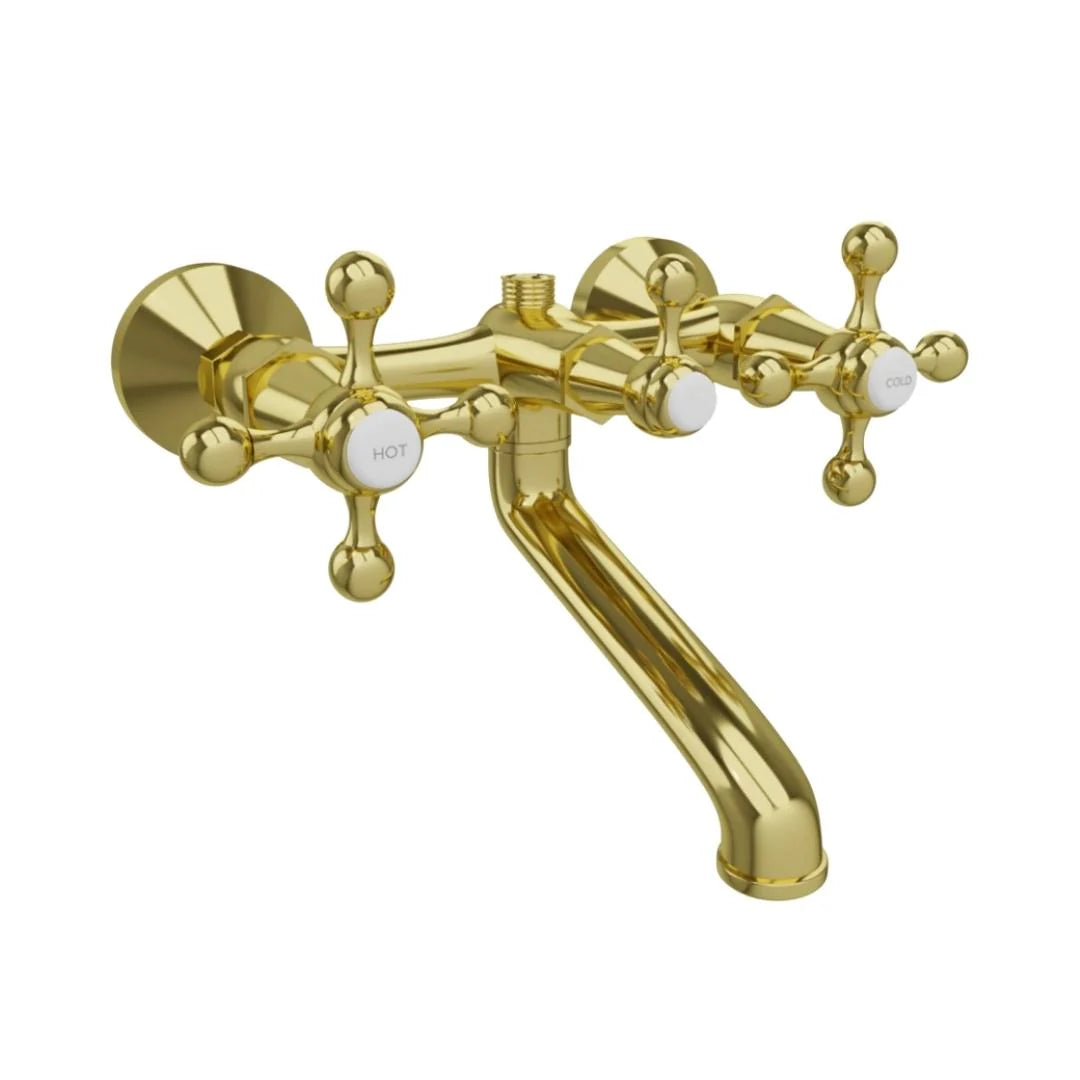 Jaquar 2 Way Wall Mixer Queen's QQT-GLD-7217 Normal Flow - Full Gold Finish