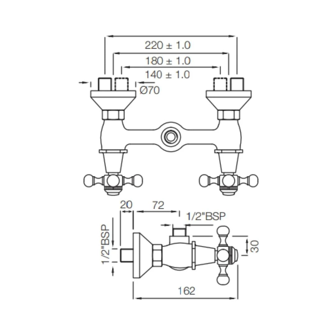 Jaquar 1 Way Wall Mixer Queen's QQT-GRF-7209 Normal Flow - Graphite Finish