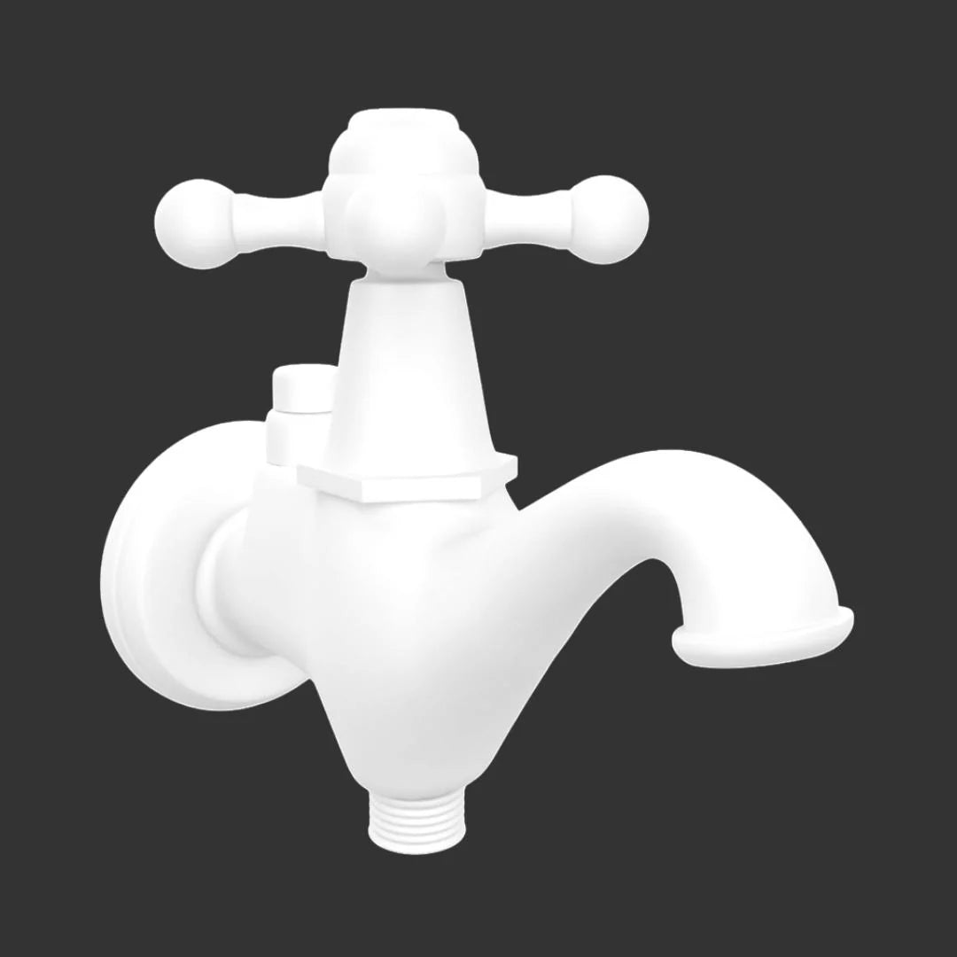 Jaquar WC Area 2 Way Bib Tap Queens QQT-WHM-7041 - White Matt