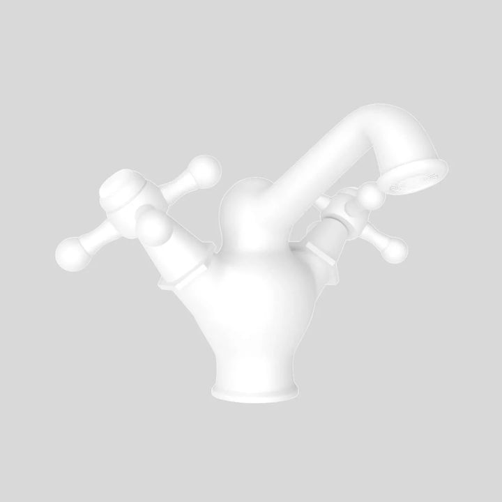 Jaquar Table Mounted Regular Basin Mixer Queens QQT-WHM-7167B - White Matt