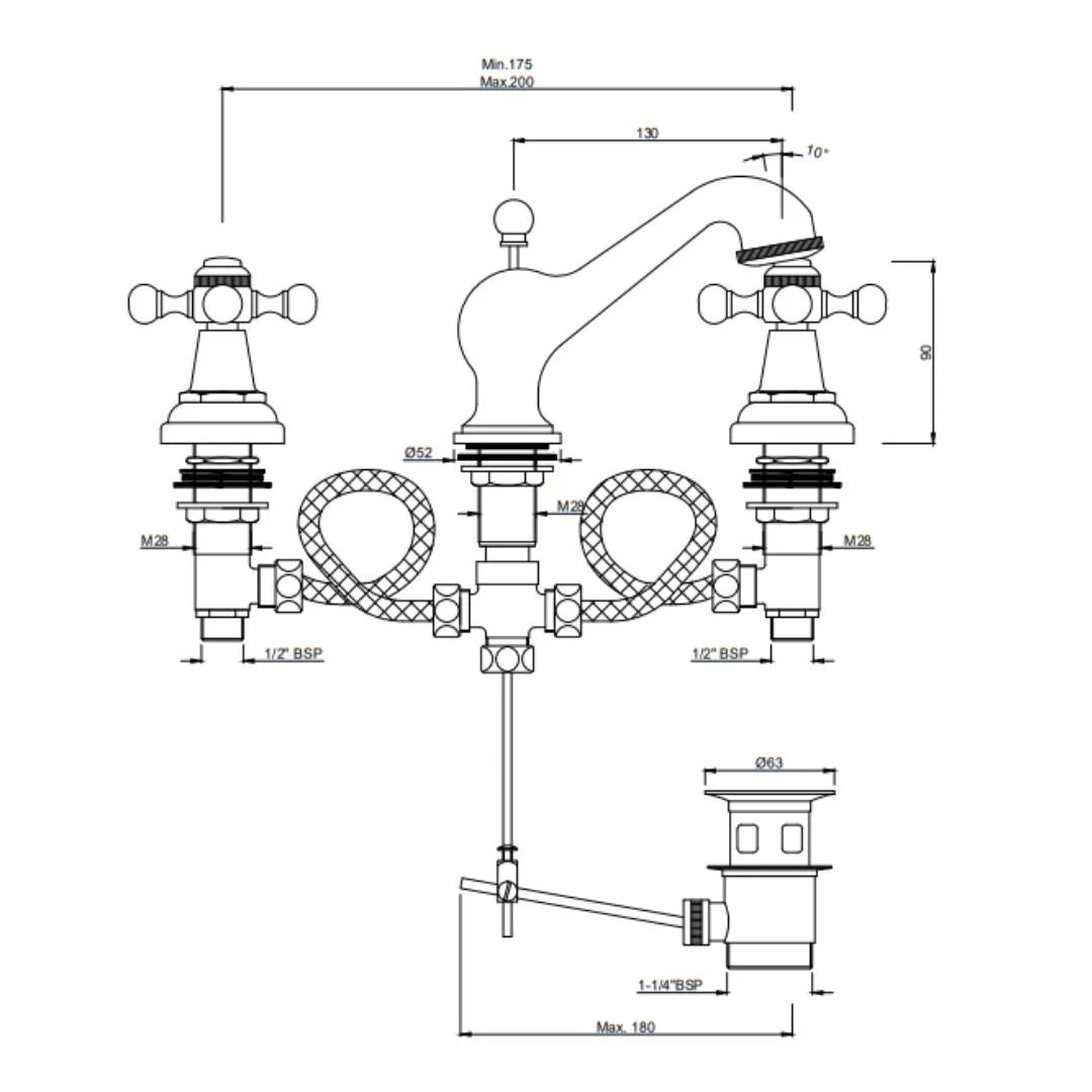 Jaquar Table Mounted Regular Basin Mixer Queens QQT-WHM-7191 - White Matt