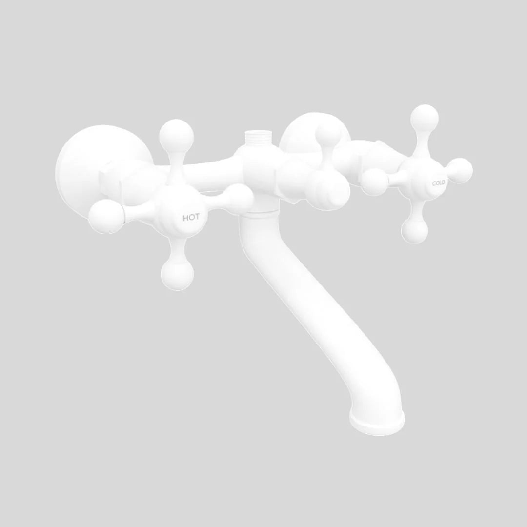 Jaquar 2 Way Wall Mixer Queen's QQT-WHM-7217 Normal Flow - White Matt Finish