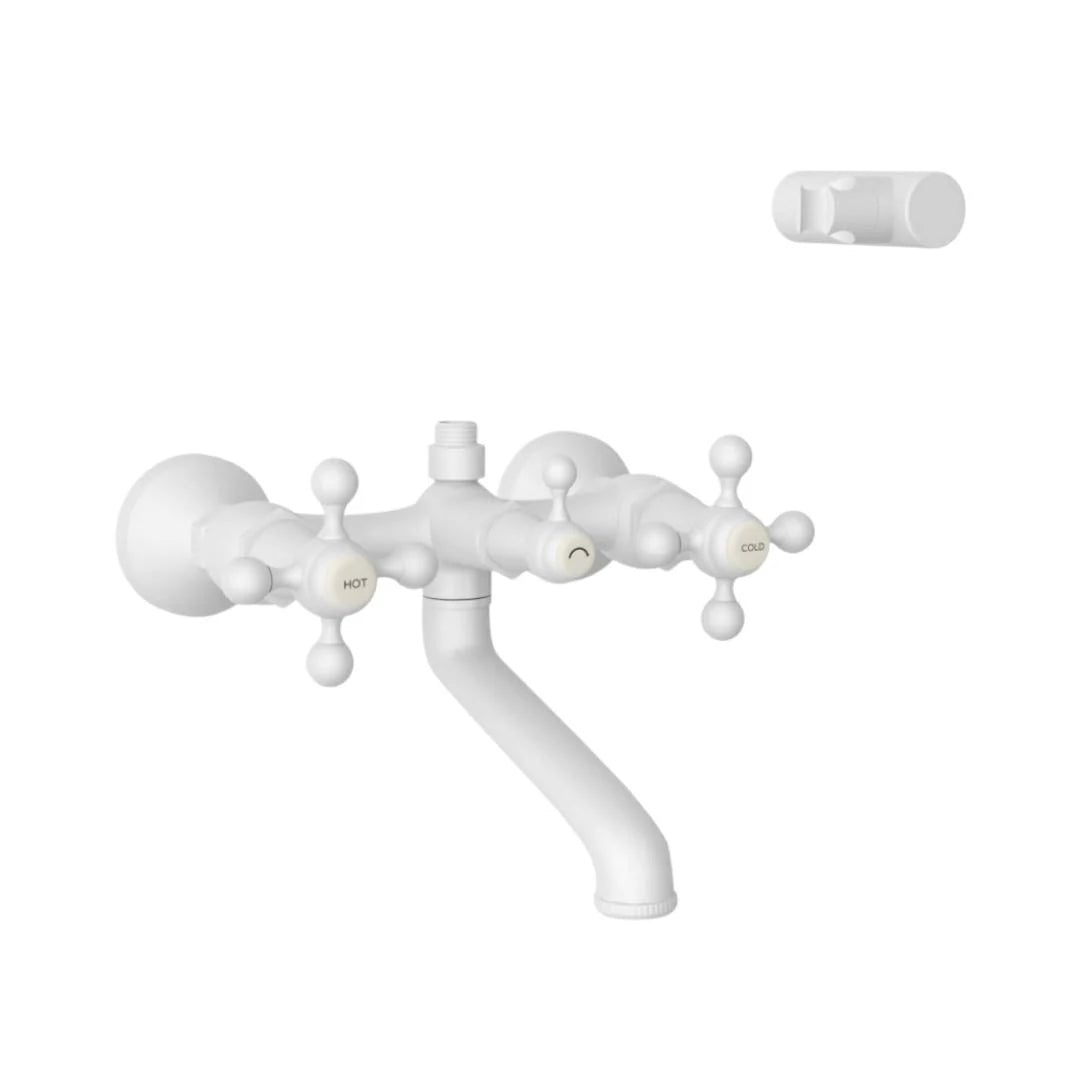 Jaquar 2 Way Wall Mixer Queen's QQT-WHM-7267 Normal Flow - White Matt Finish